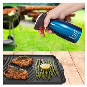 Evo Oil Sprayer 18/8 Stainless Steel- 16-Ounce Capacity (Blue)